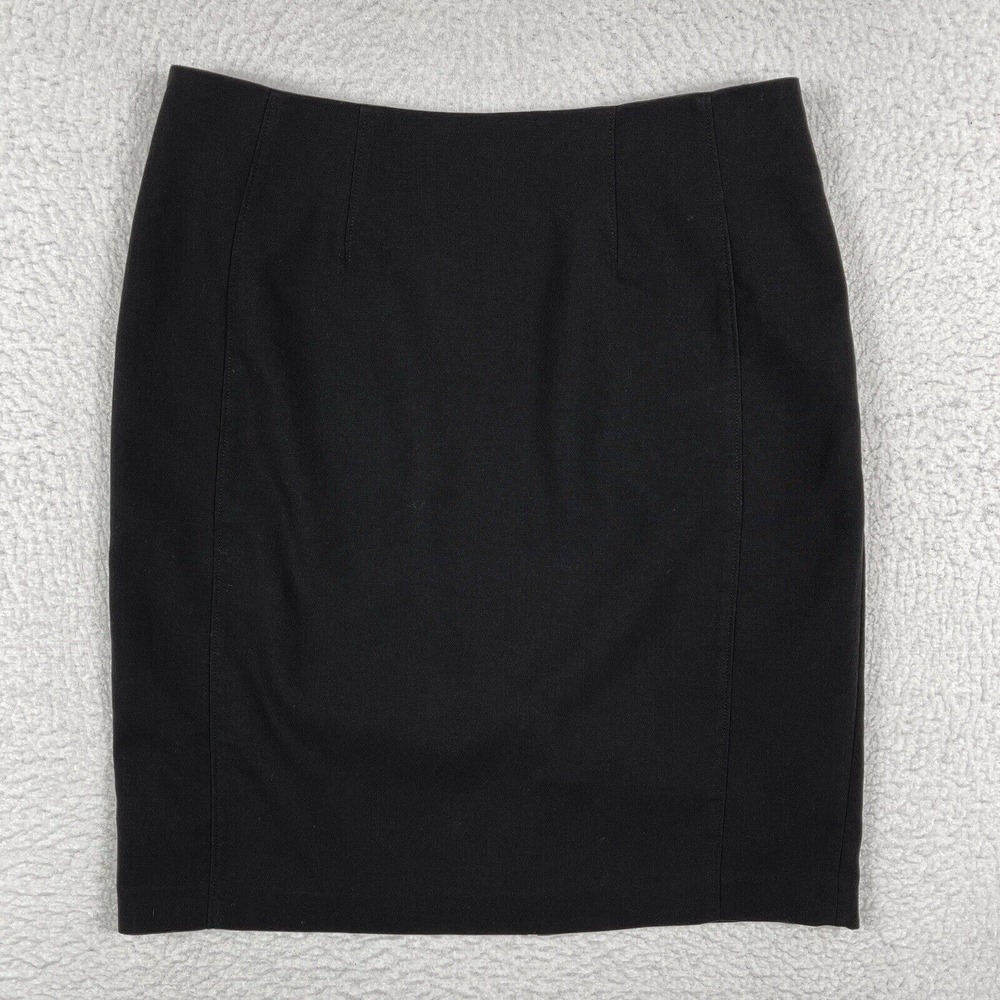 Della Spiga Italy Skirt Womens 12 Black Career Corporate Office Pencil Straight